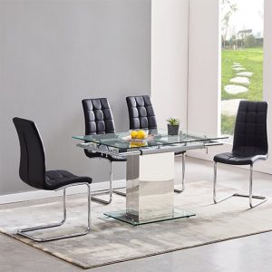 enke-extending-clear-glass-dining-table-4-paris-grey-chairs
