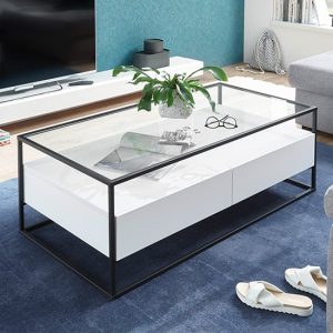ercolano-clear-glass-coffee-table-2-drawers-white