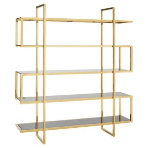 fafnir-maze-design-black-glass-bookshelf-gold-frame