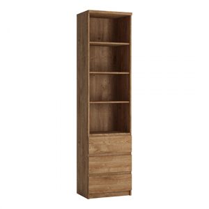 fank-tall-narrow-3-shelves-3-drawers-bookcase-oak