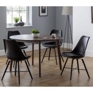 farringdon-round-dining-set-walnut-4-kari-black-chairs