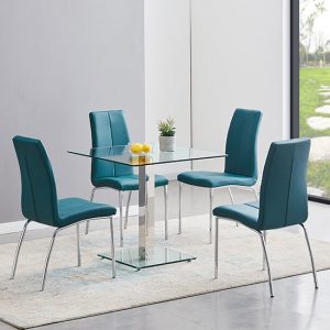 hartley-clear-dining-table-4-opal-teal-chairs