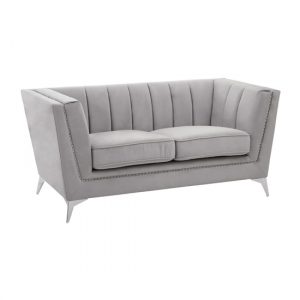 hefei-velvet-2-seater-sofa-chrome-metal-legs-grey