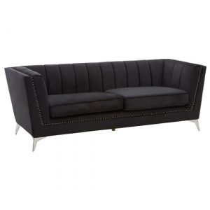 hefei-velvet-3-seater-sofa-chrome-metal-legs-black