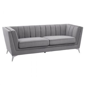hefei-velvet-3-seater-sofa-chrome-metal-legs-grey