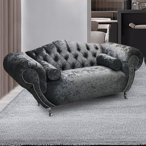 huron-malta-plush-velour-fabric-2-seater-sofa-grey