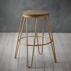 ikon-gold-effect-hairpin-leg-bar-stool-wooden-seat-1