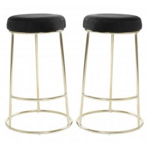 intercrus-black-velvet-bar-stools-metal-frame-a-pair