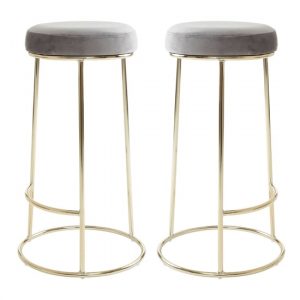 intercrus-tall-grey-velvet-bar-stools-pair