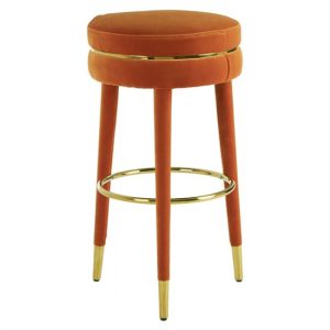intercrus-upholstered-velvet-bar-stool-orange-gold