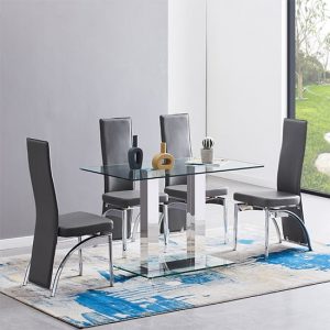 jet-small-clear-glass-dining-table-4-romeo-grey-chairs