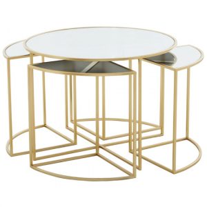 julie-white-glass-top-nest-of-5-tables-gold-metal-frame