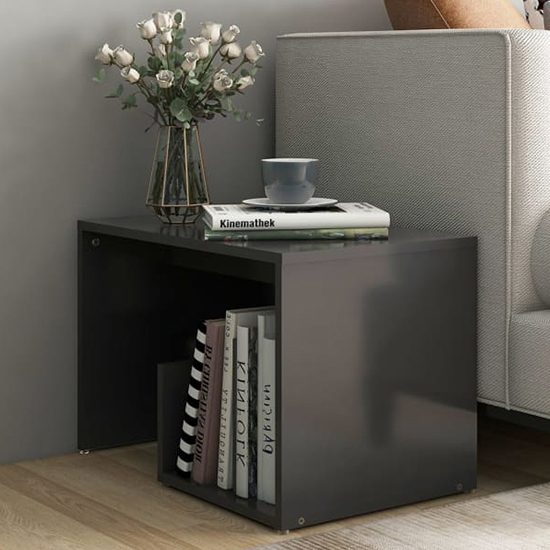 Kanoa Wooden Side Table With Ample Storage In Grey - MySmallSpace UK
