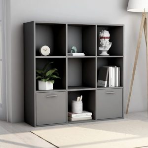 kasen-wooden-bookcase-2-doors-grey