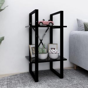 kendria-wooden-2-tier-bookshelf-black