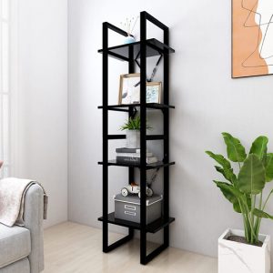 kendria-wooden-4-tier-bookshelf-black
