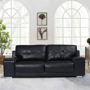 kensington-faux-leather-3-seater-sofa-black-new