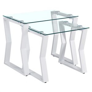 kirov-clear-glass-nest-of-2-tables-white-metal-frame