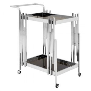 kurhah-black-glass-serving-trolley-silver-deco-frame