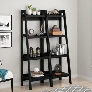 lawrence-wooden-black-ladder-bookcase-pair-4-shelves