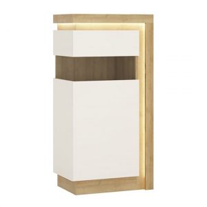 lyco-low-gloss-left-handed-display-cabinet-oak-white