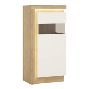 lyco-low-gloss-right-handed-display-cabinet-oak-white