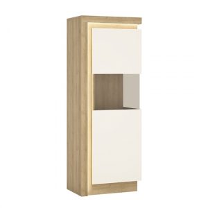 lyco-narrow-gloss-right-handed-display-cabinet-oak-white