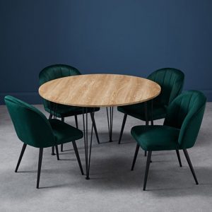 lyza-round-oak-dining-table-4-opie-green-chairs