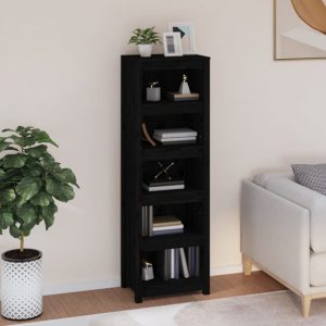 madrid-solid-pine-wood-5-tier-bookshelf-black