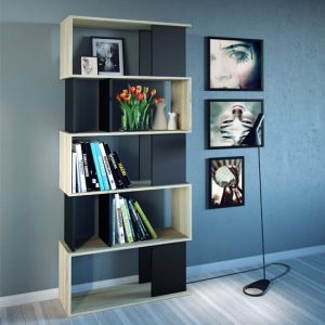 mazika-wooden-4-shelves-open-bookcase-oak-black