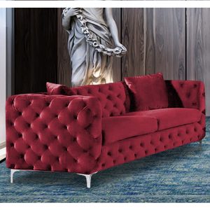 mills-malta-plush-velour-3-seater-sofa-red