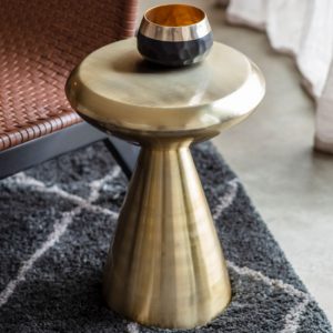 molten-round-metal-side-table-gold