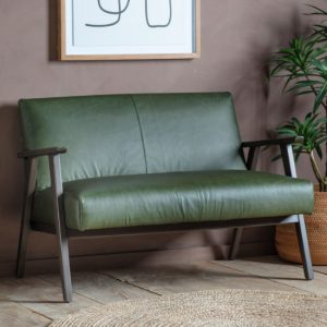 neelan-leather-2-seater-sofa-wooden-frame-heritage-green