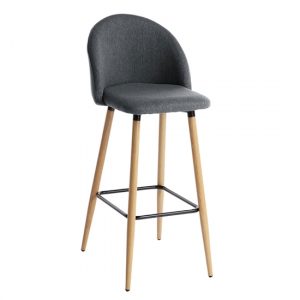 nesat-fabric-bar-stool-grey-solid-wooden-legs