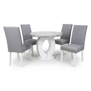 neville-round-dining-table-4-silver-grey-chairs-white-legs