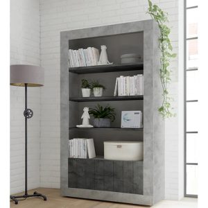 nitro-2-doors-3-shelves-bookcase-cement-effect-oxide