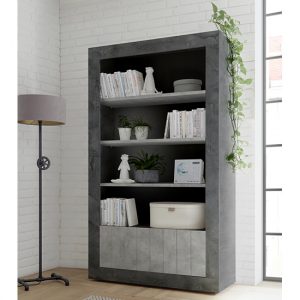 nitro-2-doors-3-shelves-bookcase-oxide-cement-effect