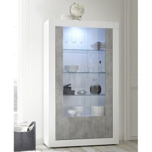 nitro-2-doors-display-cabinet-white-gloss-cement-effect
