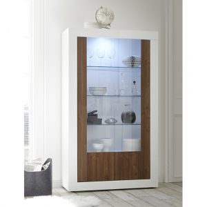 nitro-2-doors-display-cabinet-white-gloss-dark-walnut