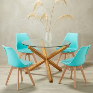 oporto-medium-glass-dining-table-4-louvre-aqua-chairs