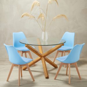oporto-medium-glass-dining-table-4-louvre-blue-chairs