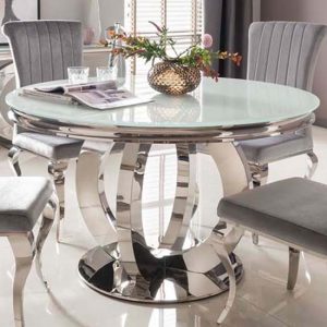 oriana-round-white-glass-dining-table-polished-metal-base