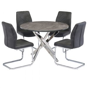 paris-round-grey-glass-dining-table-4-capri-grey-chairs