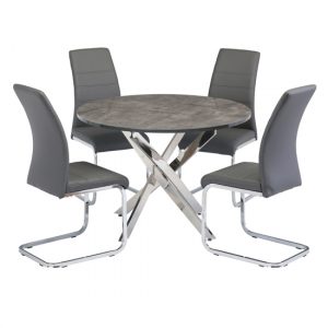 paris-round-grey-glass-dining-table-4-soho-grey-chairs
