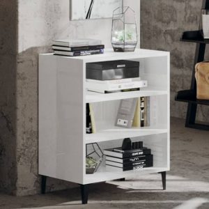 pilvi-high-gloss-bookcase-3-shelves-white