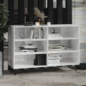 pilvi-high-gloss-bookcase-6-shelves-white