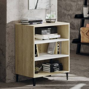 pilvi-wooden-bookcase-3-shelves-white-sonoma-oak