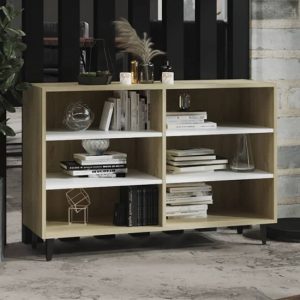 pilvi-wooden-bookcase-6-shelves-white-sonoma-oak