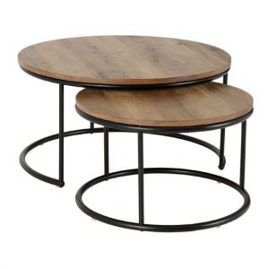 quebec-wooden-round-set-of-2-coffee-tables-medium-oak-effect