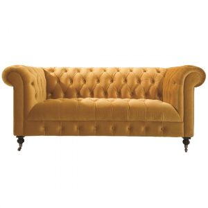 reedy-chesterfield-two-seater-sofa-mustard-metal-castor